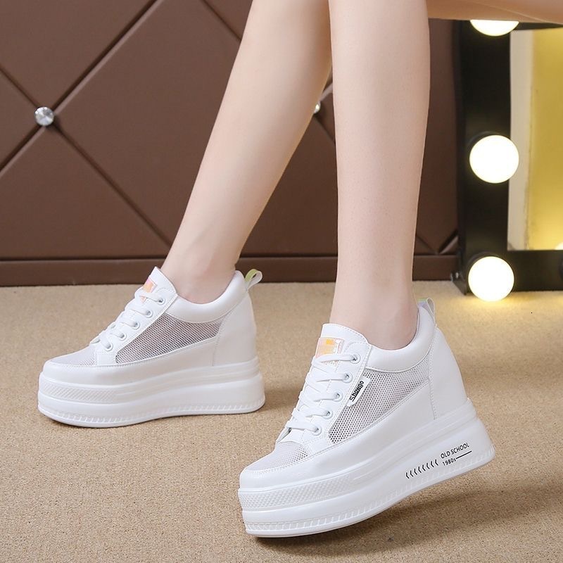Ddmysports Women S An Internal Increase Of Cm Small White With A Height Women Mesh Breathable Thick Sole And Summer Casual Single Shoes Outdoor Shoes