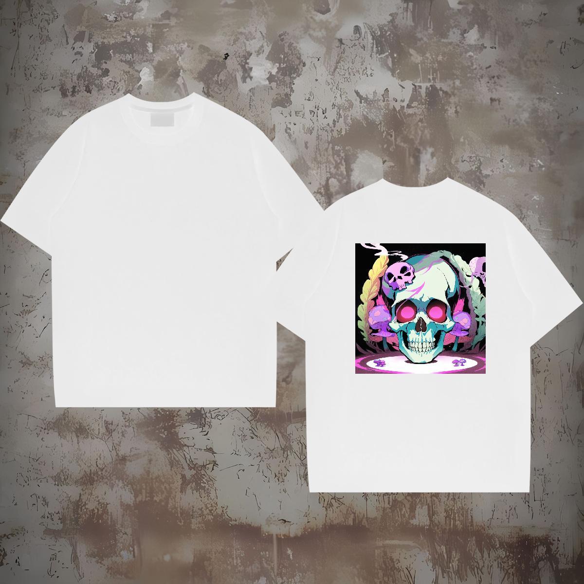 Designer Fashion T Shirts Men skull Tshirts 230g Pure Cotton Street Casual Unisex Custom Anime Breathable Short Sleeve Men Tshirts