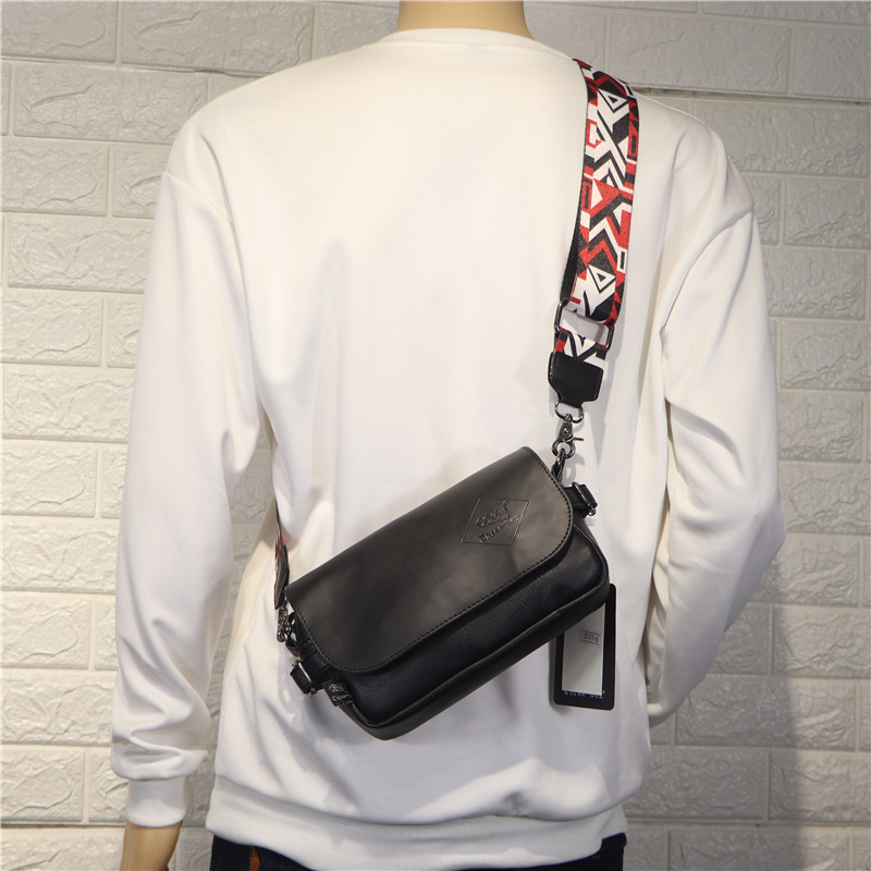 Korean Japanese fashion ribbon men's shoulder bag men's and women's checkered crossbody backpack men's span bag