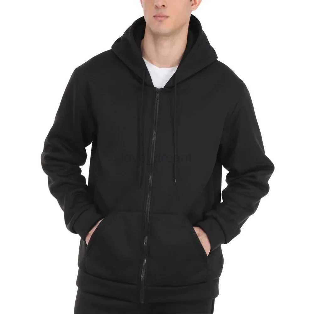 Mens Fleece Zip Up Hoodies Running Sports Sweatshirts Fashion Women Classic Casual Zipper Jackets Y2k Coats Hip Hop StreetwearXJ240812