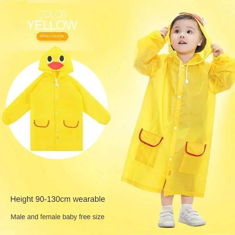 Cartoon Style Waterproof Kids Baby Raincoat for Children Rain Coat Rainwear Student Lovely Rain Poncho Kids Y240810