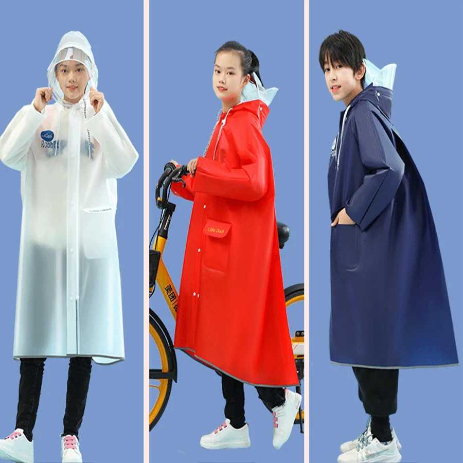 A childrens raincoat suitable for male and female primary school students middle and high school students rainproof poncho Y240810