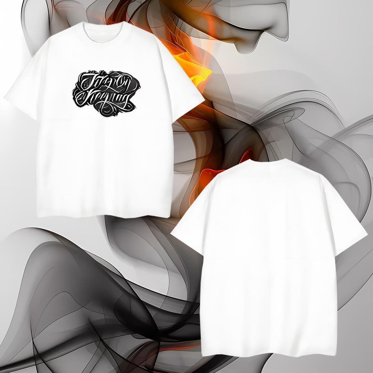 Factory Direct 100% Cotton 230g T shirt letter Daily Outfit Men Clothes T-Shirt Tshirts Breathable Short Sleeve Wholesale Plus Size Cartoon