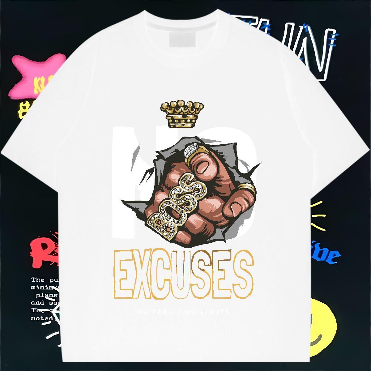 2024 DIY T Shirts Men hands Tops 230g Cotton Hip Hop Street Popular Oversized Breathable Soft Tshirts