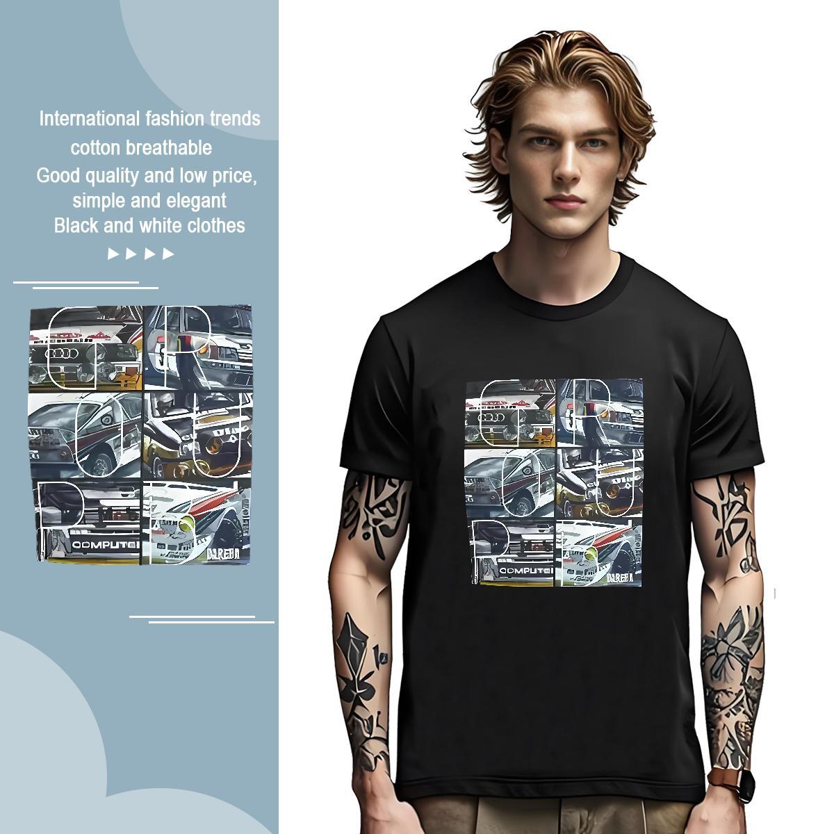 Wholesale Tshirts car 100% Cotton 230g Outdoor Breathable Mens T Shirts Customized Designer Fashion Clothes