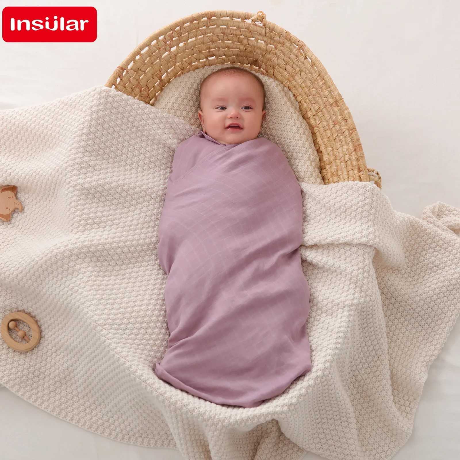 Bamboo plain baby blanket newborn printed soft cotton newborn receiving bagW240810