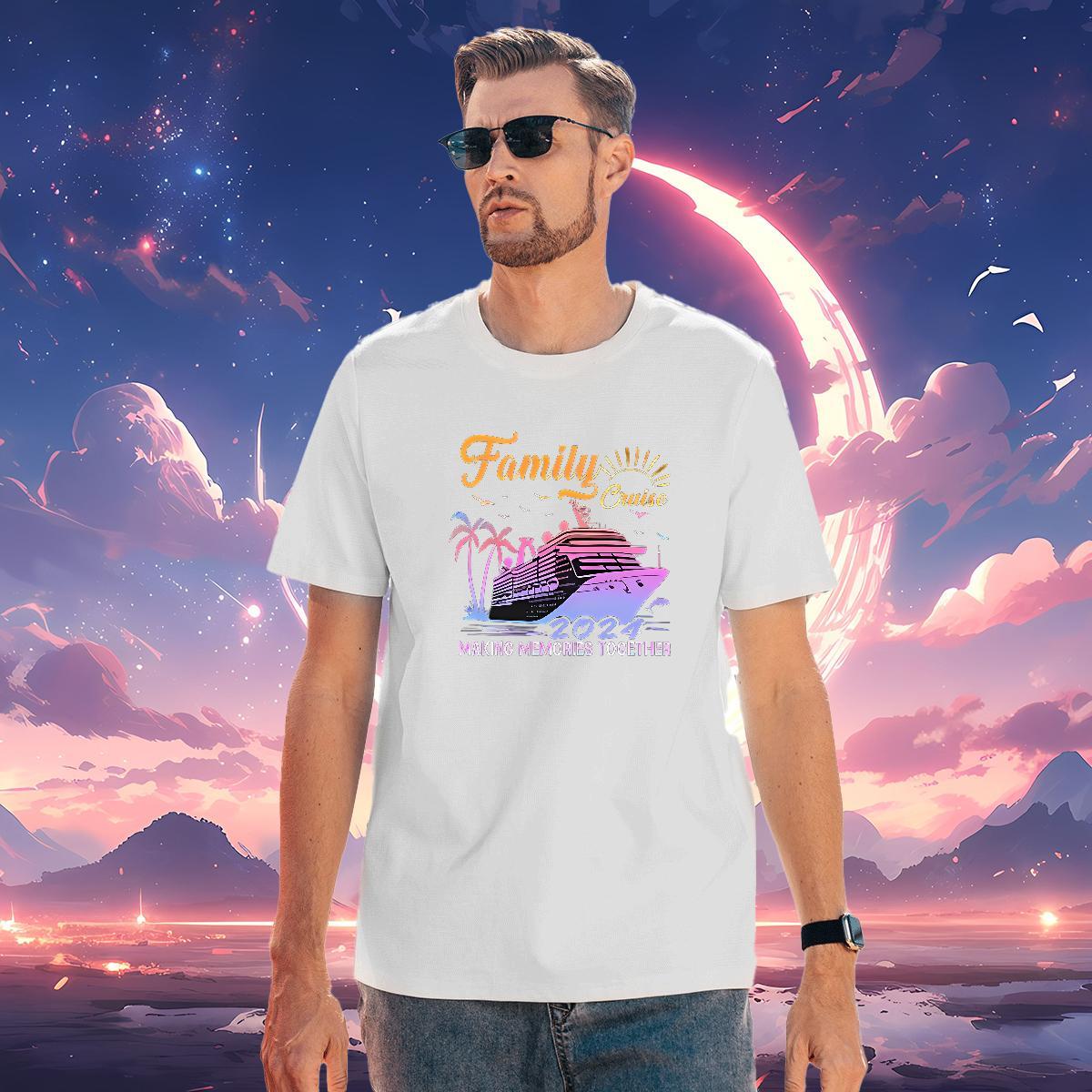 Fashion Design 100% Cotton 230g Men T Shirts scenery Spring Summer Men Tees Top Tees Breathable Crew Neck Comfortable DIY Anime