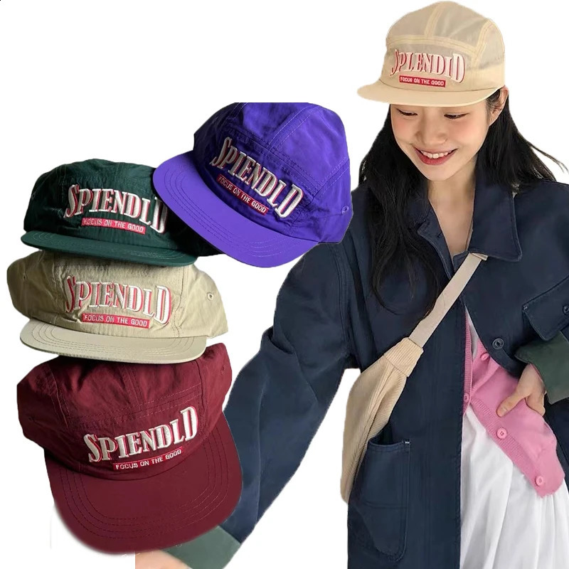 Summer quick drying hat 5panel baseball cap suitable for men women Cobra snap flat brick truck outdoor breathable sports 240812
