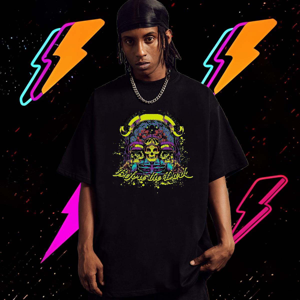 2024 T Shirts Men skull Tees Shirts 230g Pure Cotton Spring Summer Cool Design Custom Big Size O Neck Short Sleeves Tshirts