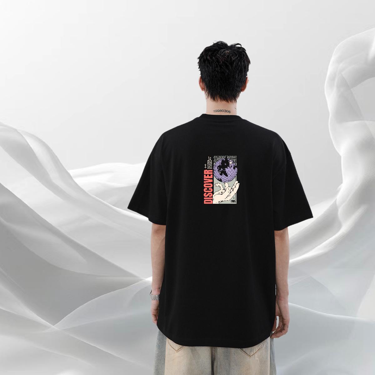 Wholesale T Shirts Men hands Tees 230g 100% Cotton Street Popular Custom Print Plus Size Short Sleeve O-Neck Mens Tshirts