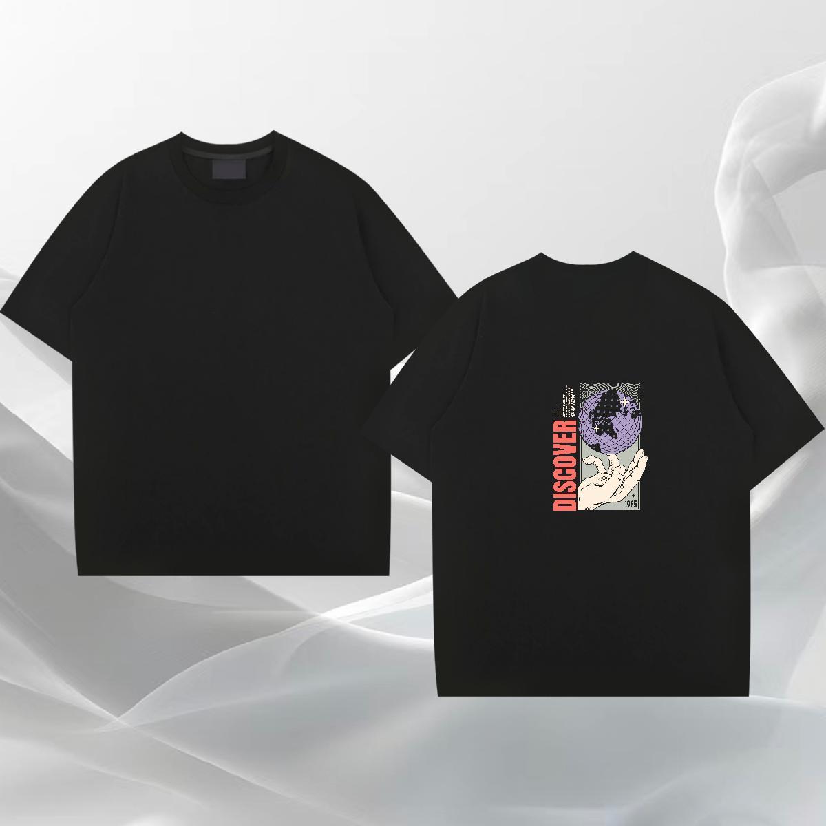 Wholesale T Shirts Men hands Tees 230g 100% Cotton Street Popular Custom Print Plus Size Short Sleeve O-Neck Mens Tshirts