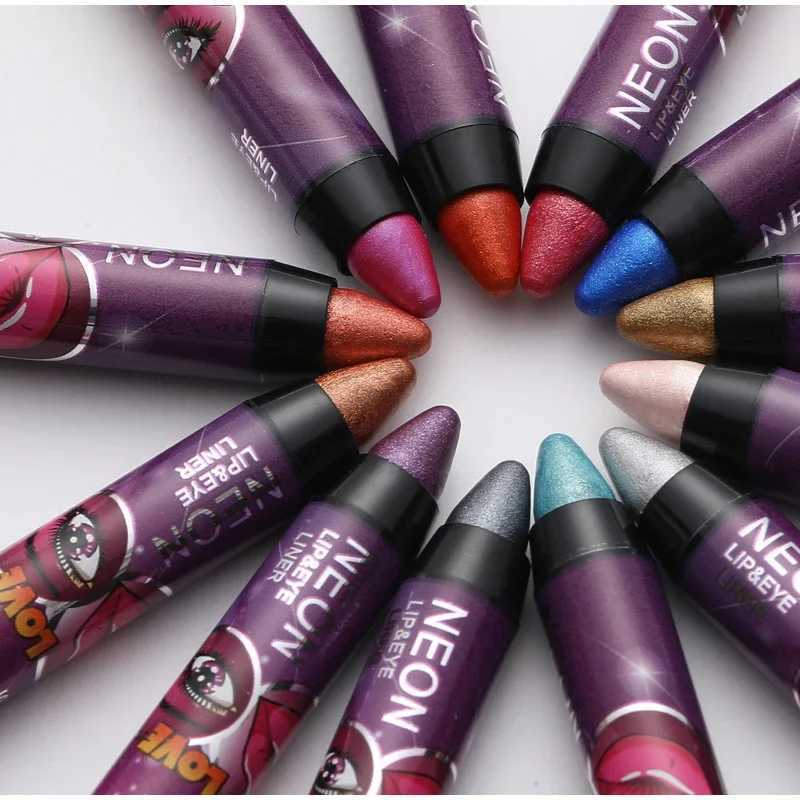 2 In 1 Glitter Eyeshadow Lipstick Pencil Stick Waterproof Pearl Silkworm Eye Shadow Pen Long-lasting Eyeshadow Make Up CosmeticCL240812