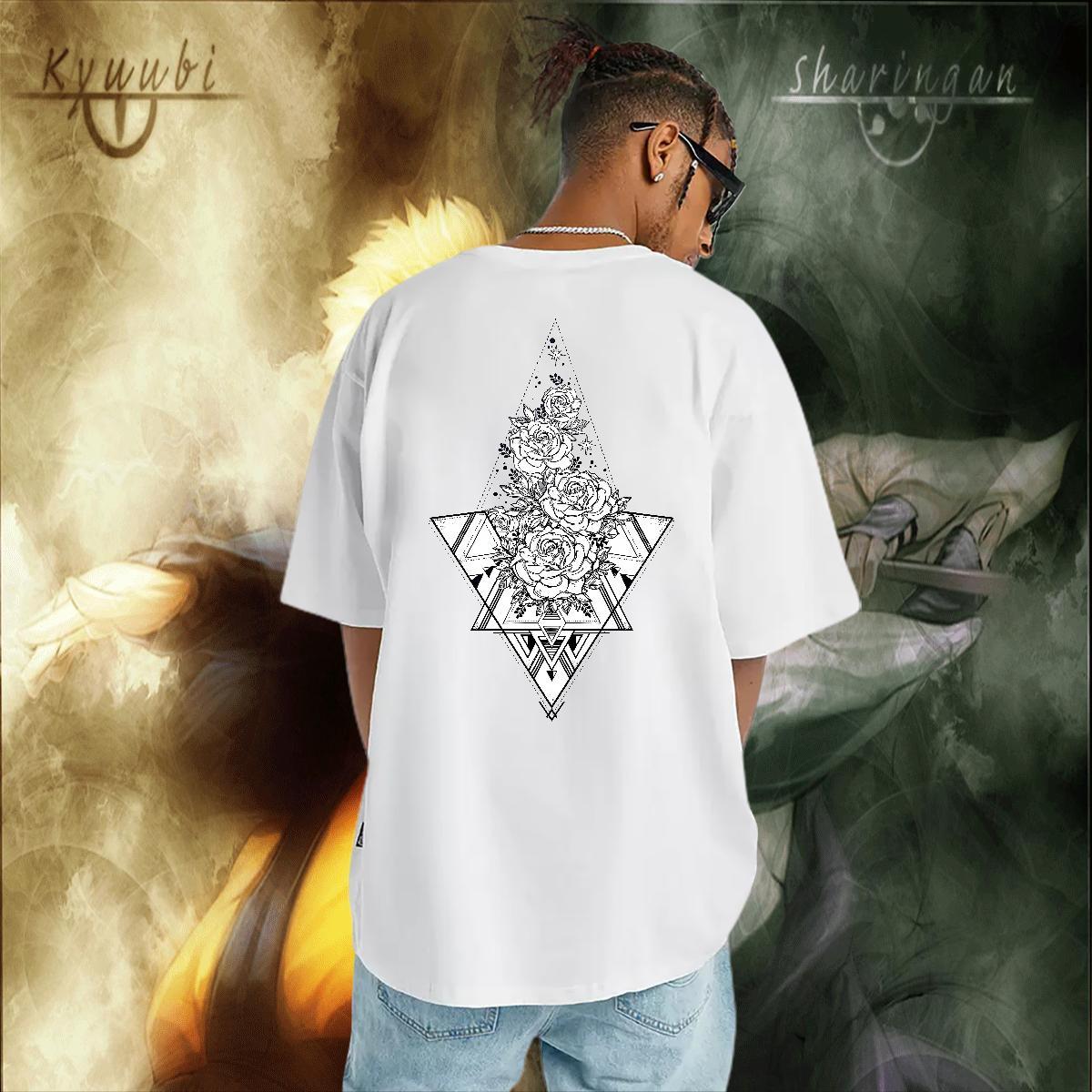 DIY T Shirts Men eye of the devil Clothings 230g Cotton Hip Hop Loose Fit Oversized Crew Neck Breathable Mens Tshirts