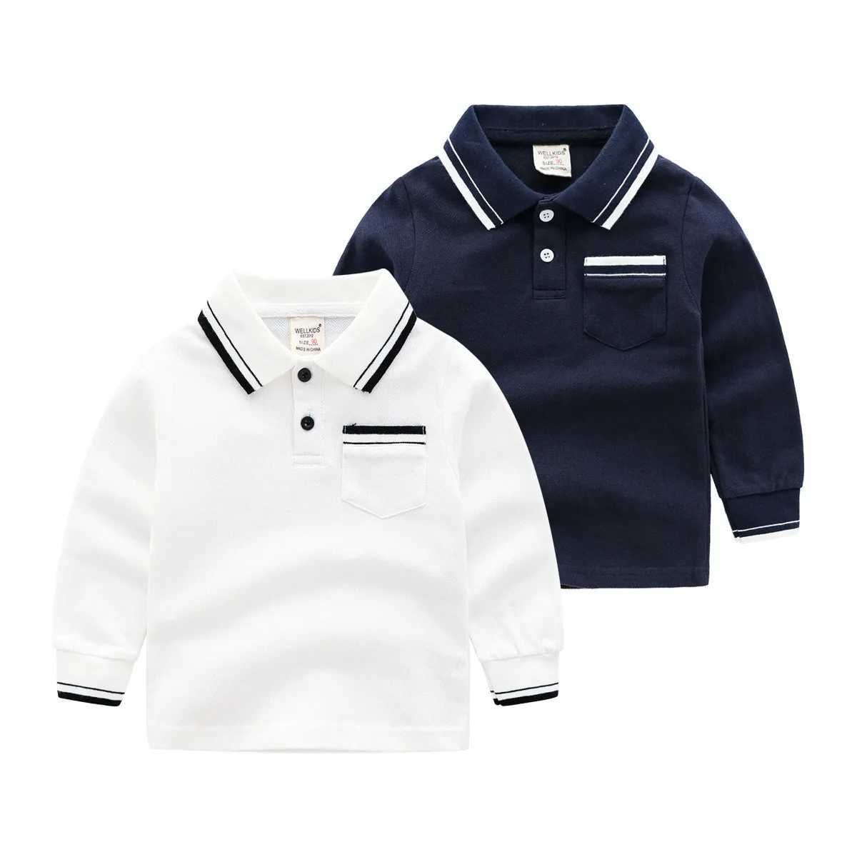 Boys Polo Shirts Autumn Spring Clothing Kids Long Sleeves 3 4 5 6 7 8 9 Years Children Fashion Cotton Top Christmas ClothesXJ241225