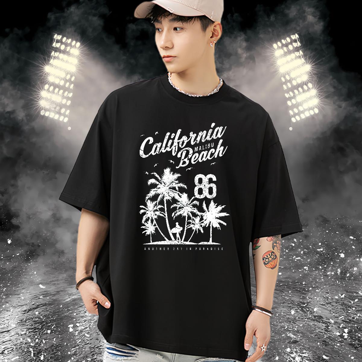 Stylist Mens T Shirts tree Tops Tees 230g 100% Cotton High Street Hip Hop Loose Fit Custom Printed Round Neck Short Sleeve Men Tees
