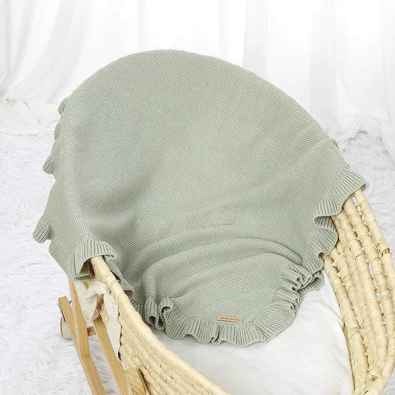 Solid color knitted acrylic 70 x 90 cm baby boy and girl Swaddle blanket newborn baby safety blanket for all seasonsW240810