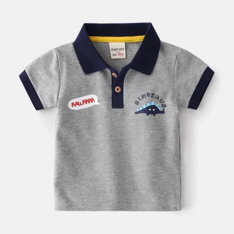 Dino Printed Polo Shirts for Boys Kids Short-sleeve Tees Children Top T shirt Toddler Child Kids Clothes New ArrivalXJ241225