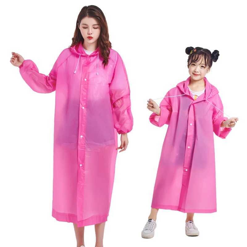 Parent-child raincoat Eva Black Waterproof thickened camping and hiking raincoat for adults and children Y240810