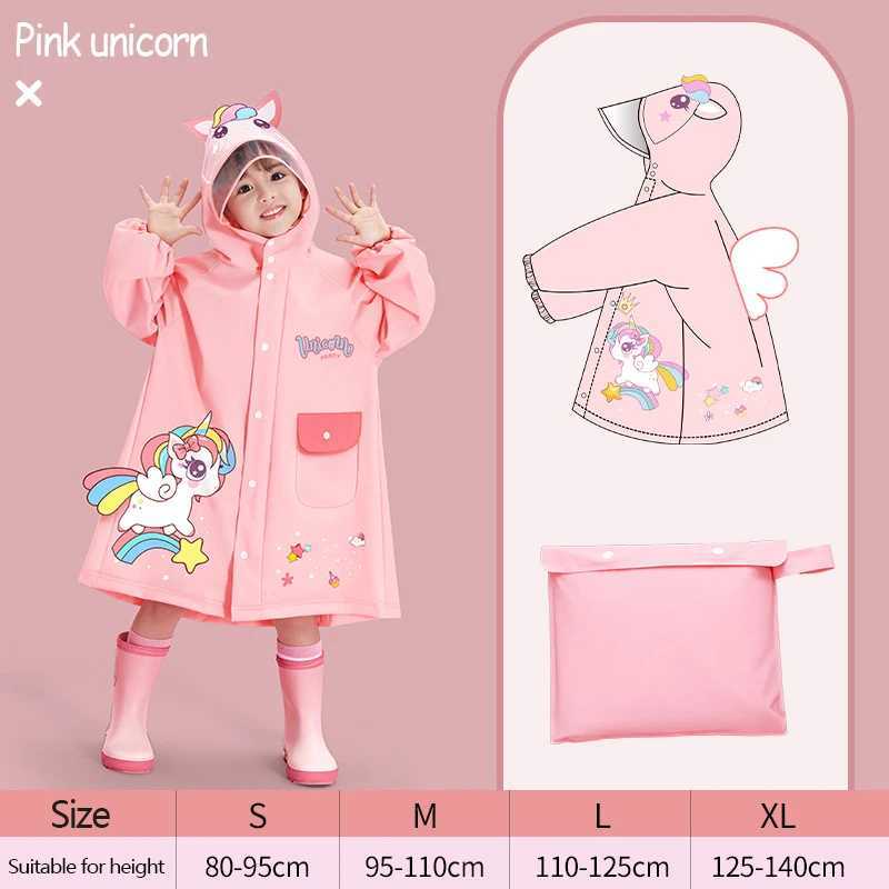 Childrens Raincoat Girls Boys Kindergarten Childrens Primary School Childrens Baby Schoolbag Position Waterproof Raincoat Y240810