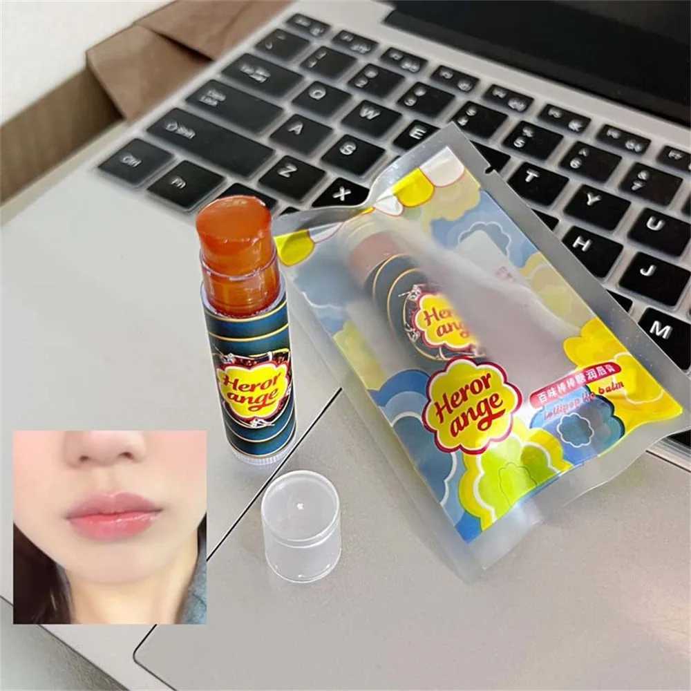 Fruit lipstick moisturizing transparent lip base facial mask lovely jelly coloring gloss stick lip line lip care cosmetics W240810