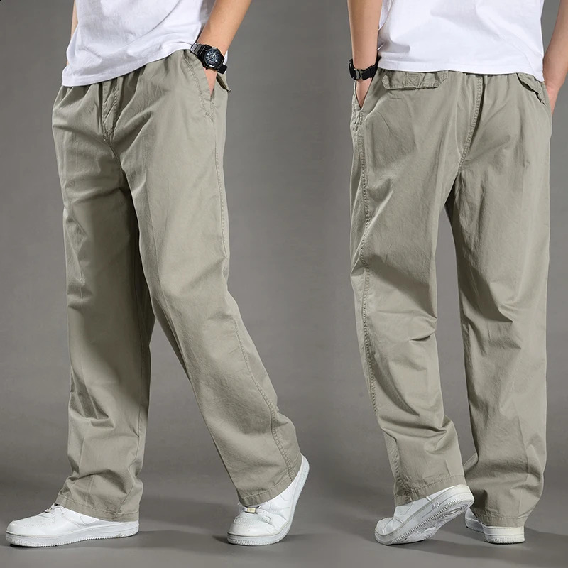 Mens Overalls Cotton Cargo Pants Casual Sports Sweatpants Stretch Waist Work Utility Dungarees Black Gym Jogger Trousers 240812