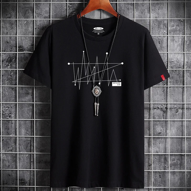 Manga S-6XL Oversize Men Loose Tee Tops 100% Cotton Fashion Goth Print Mens Short Sleeve T-shirt Summer Male Casual Tshirt 240810