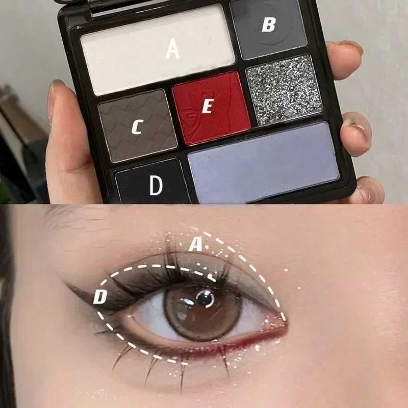 Cement Grey Black Eye Shadow Palette eye shadow Glitter Lasting eye shadow Earth Color Pigment Korean CosmeticsW241212