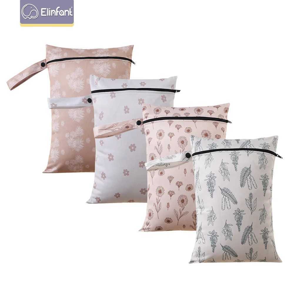 Elinfant New Material Recycling Storage Outdoor Wet Bag with Cute Printing Large Size 26X36cm Baby Urine Bag W240812