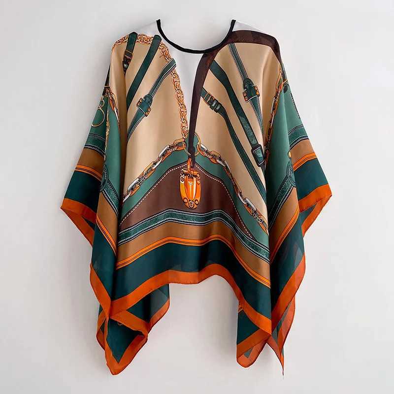 2024 Shawls Summer Beach Sexy Womens Fashion Printed Chiffon Smoke Bikini Cover Loose Shirt Sunshine Comfortable Raincoat Hot W240810