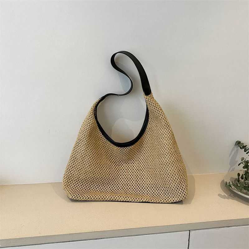 CMM Handmade Woven Bag for Women New Trendy Tote Bag Versatile Large Capacity Shoulder Bag Grass Woven Bag