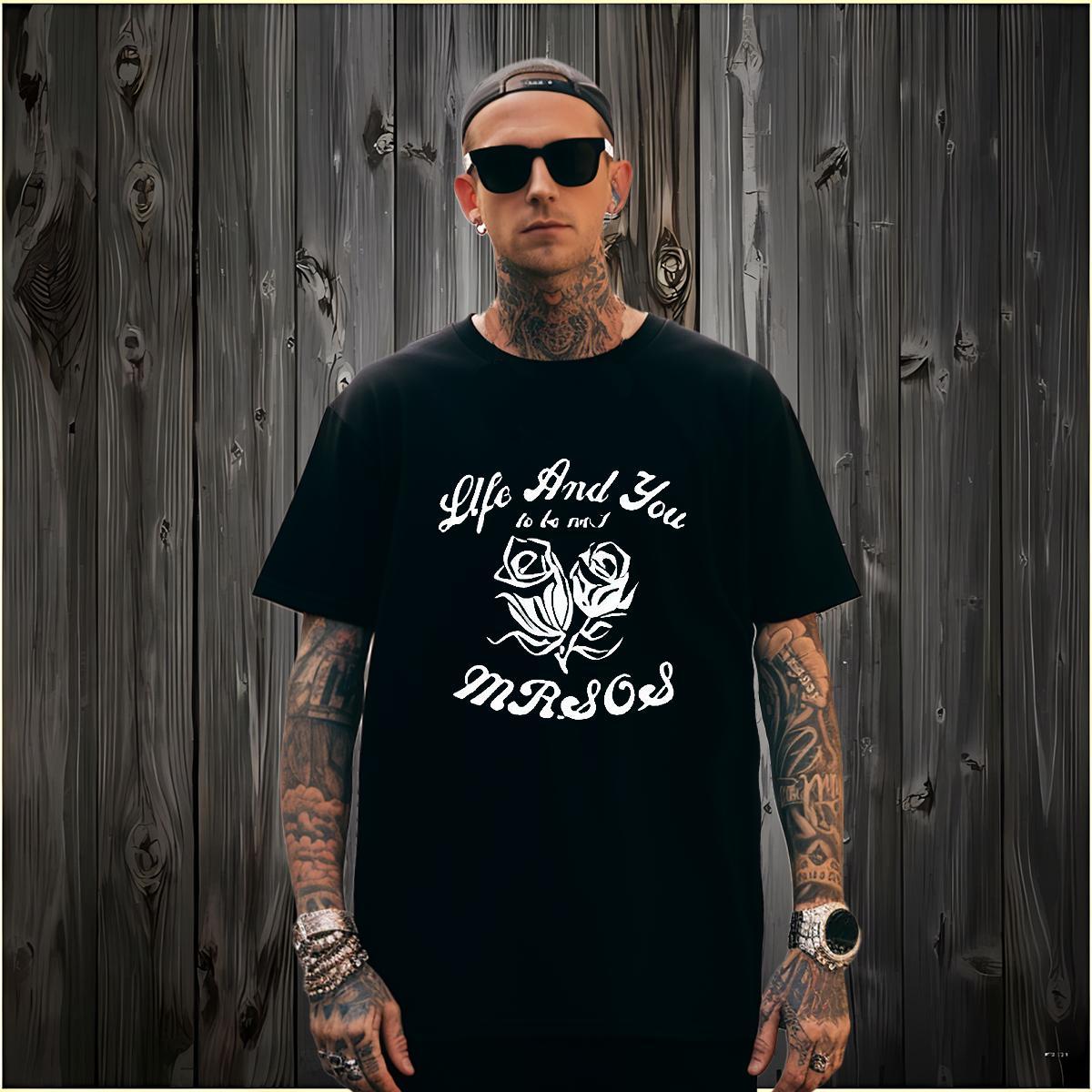 T Shirt For Man 230g Pure Cotton flower Spring Summer Breathable Crew Neck Asian Size Couples T Shirts Fashion Design Cool Tees