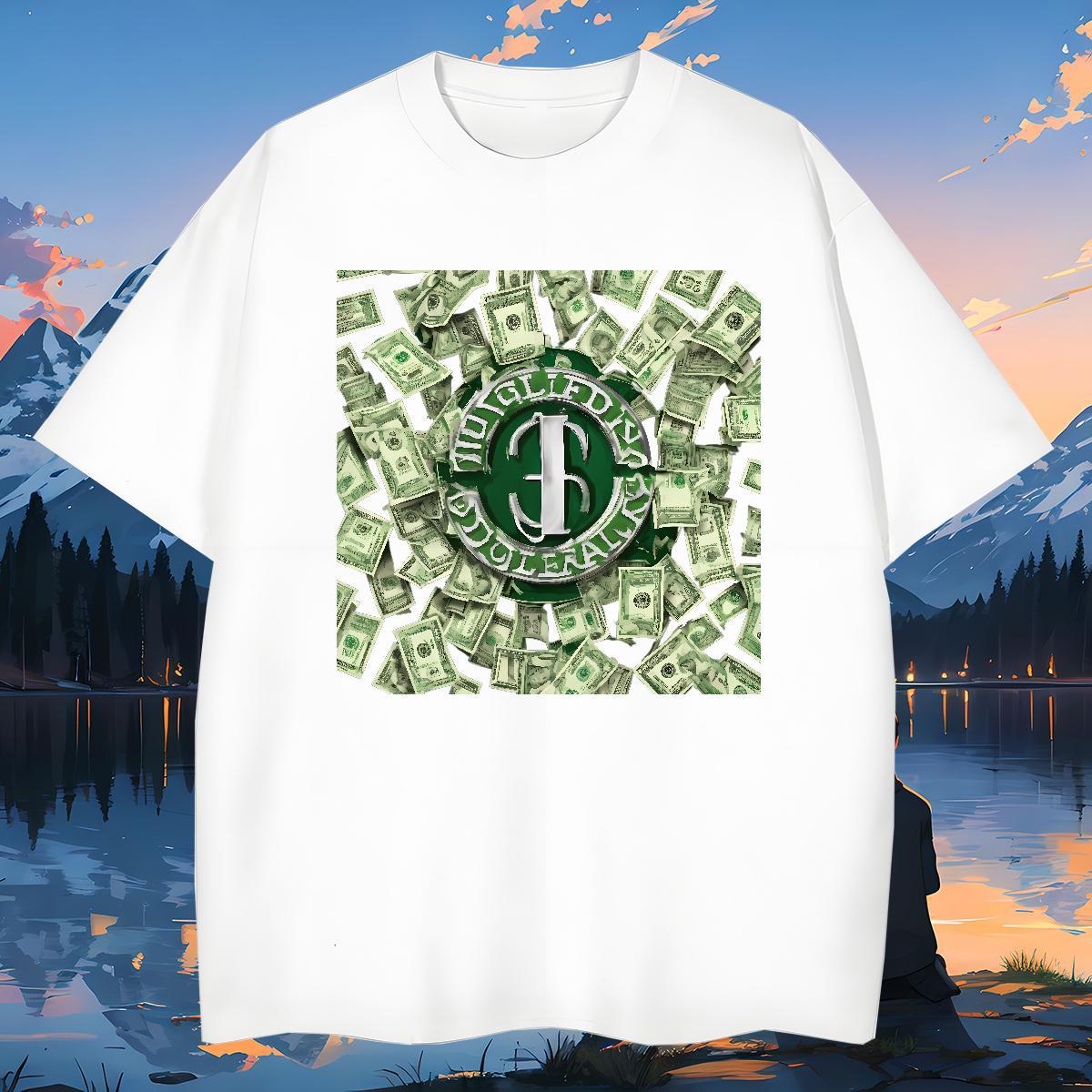 Wholesale Men Tshirts dollar 230g 100% Cotton High Street Hip Hop Round Neck Short Sleeve Man T Shirts Anime Custom Clothes