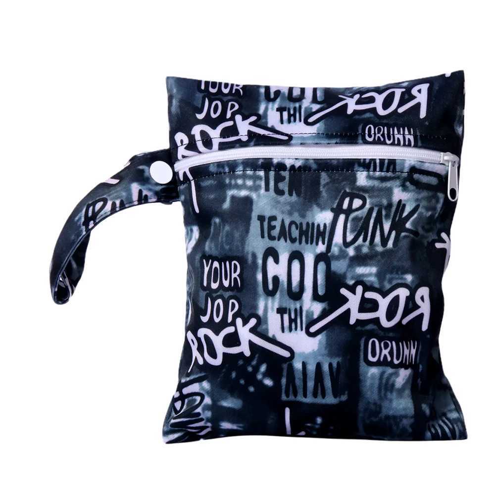 6 * 20cm mother bag baby diaper bag 2024 waterproof cloth diaper storage wet bag PUL printed single bag travel outdoor handbag W240812