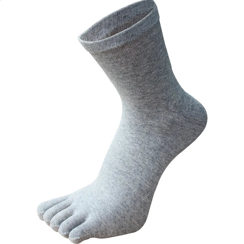 5 Pairs Large Size Thick Cotton Toe Socks for Men Autumn Winter Five Fingers Socks Black White Solid Casual Socks Plus Size 7-12 240812
