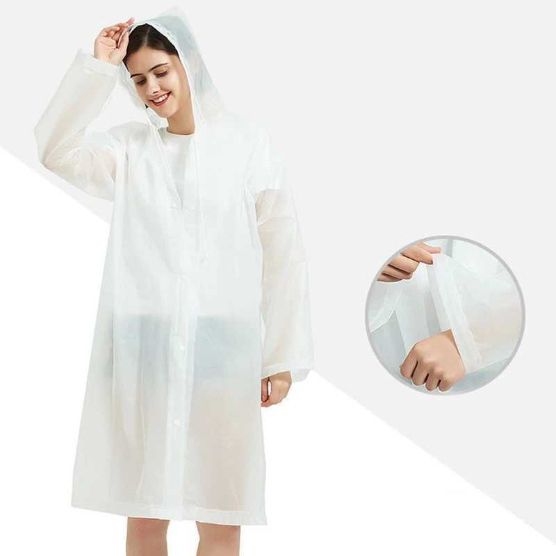 EVA Women Raincoat Rain Poncho Waterproof Rain Coat Women Clear Transparent Camping Waterproof Rainwear Breathable Rain Jacket Y240810