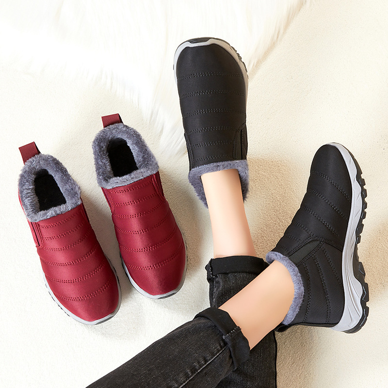 Ddmysports Mom S Winter New Cotton Shoes Plush Thickened Short Couple Warm Snow Boots Outdoor