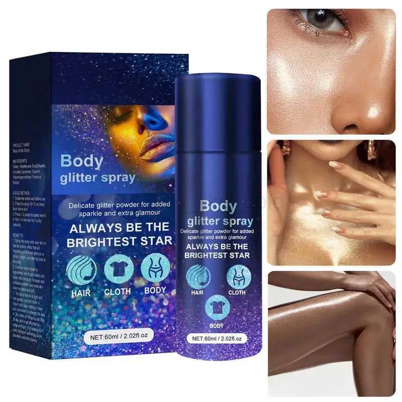 Body glitter whole body lasting shimmer powder spray suitable for women daily facial makeup family work dating party W240812