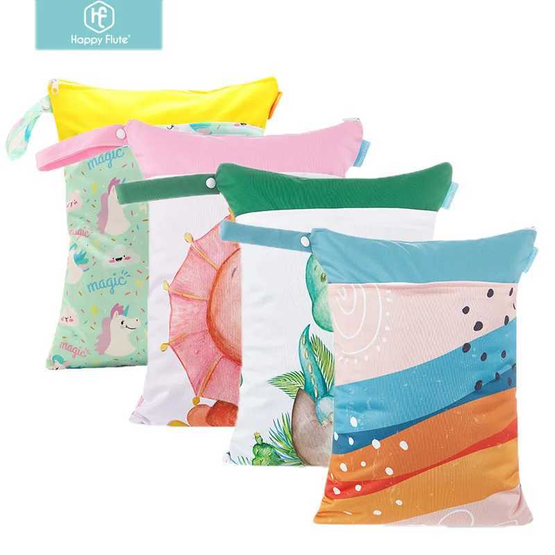 Happy Fluent 1 piece reusable waterproof fashionable printed wet urine bag double mouth bag cloth handle wet bag 30 * 40CM wholesale W240812