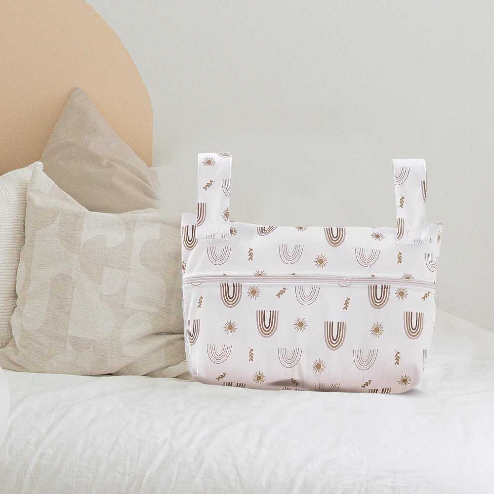 HappyFluent new 20 * 30CM zippered mini pocket diaper wet bag with 2 handles reusable cute pattern baby crib and handcart bag W240812