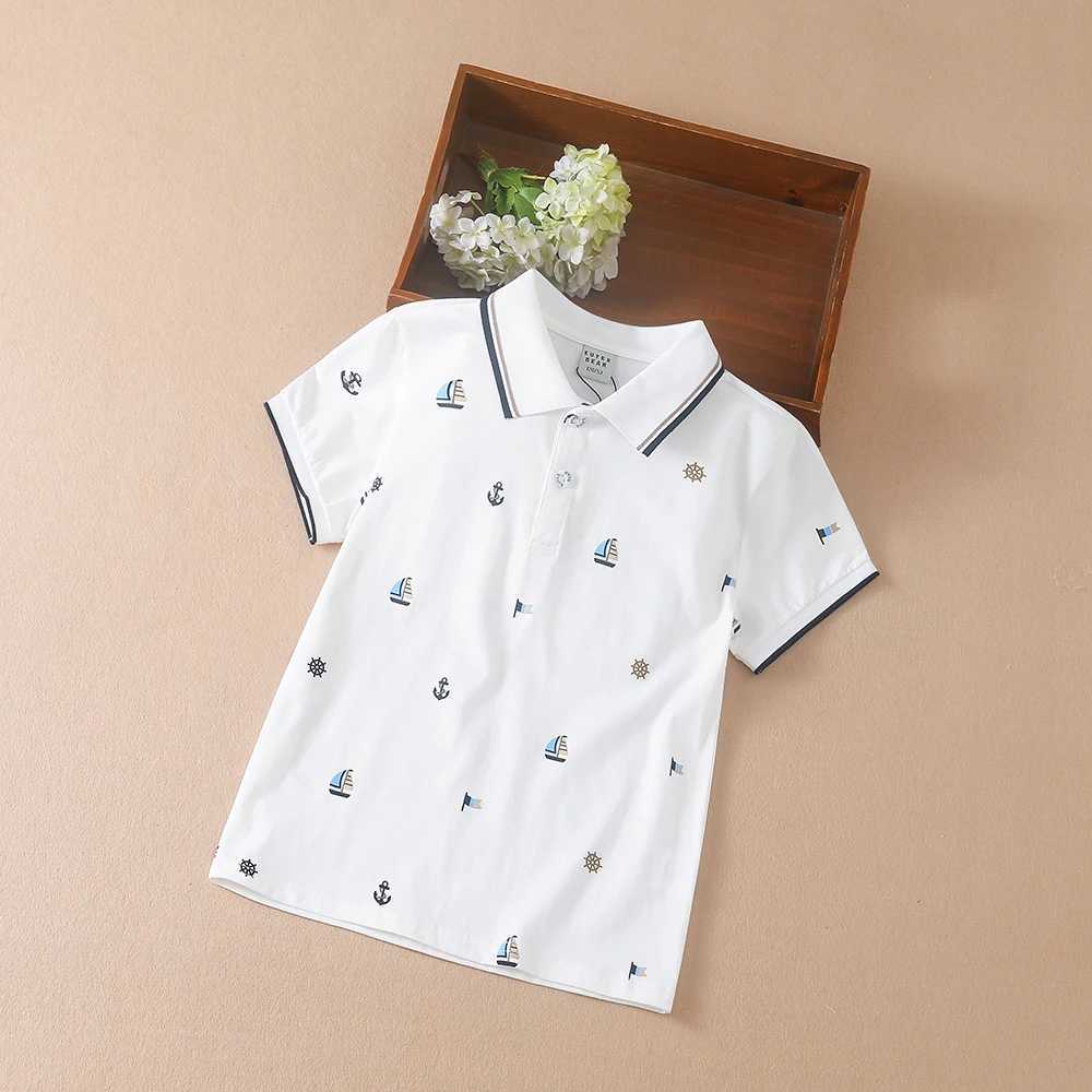 Boys Shirts 2024 New Summer Top Polo Shirt High-quali Kids Clothes Short Sleeve Cotton Tee for ChildrenXJ241225