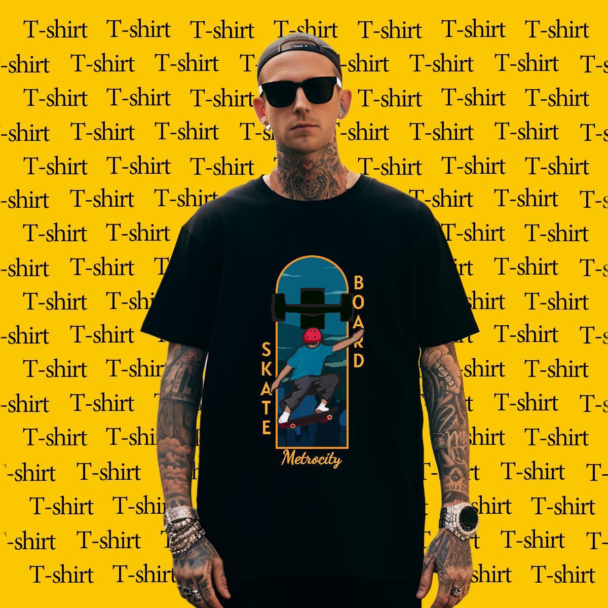 Brand Tshirt for Man Woman painting 230g Cotton Casual Breathable Short Sleeve Men T Shirts Custom Print Plus Size Fashion Casual Tshirts