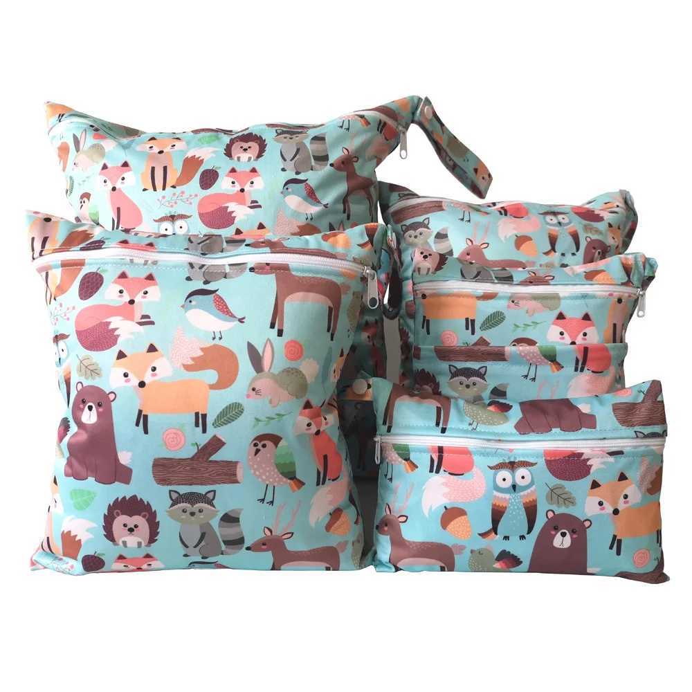 Five combination waterproof diaper bags 40 * 45CM 30 * 36cm 28 * 30cm 20 * 25cm 15 * 22.5cm reusable baby diaper bag W240812