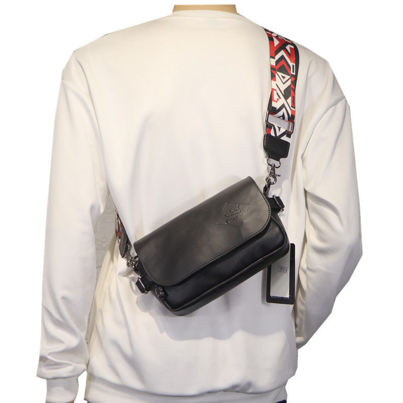 Korean Japanese fashion ribbon men's shoulder bag men's and women's checkered crossbody backpack men's span bag