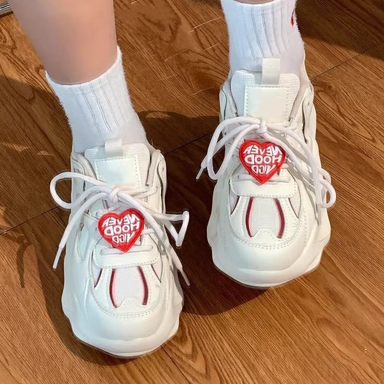 Ddmysports MEYSSERVM Women S Spring And Autumn Edition Love Leisure Fashion Dad Trendy Thick Bottom Student Sports Shoes Outdoor