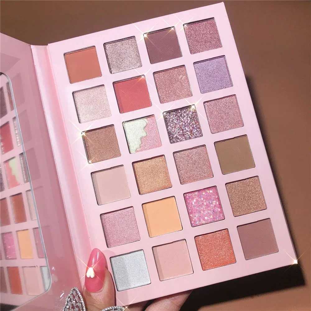 Small Pig 24 Color Eyeshadow Glitter lescent Waterproof Beginner Earth Color Cheap Eyeshadow Palette Ins Super FireW241212