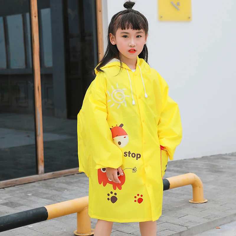 Childrens Raincoat Baby Kindergarten Boys and Girls with Space for Schoolbag Childrens Student Poncho Waterproof Rain Coat Y240810