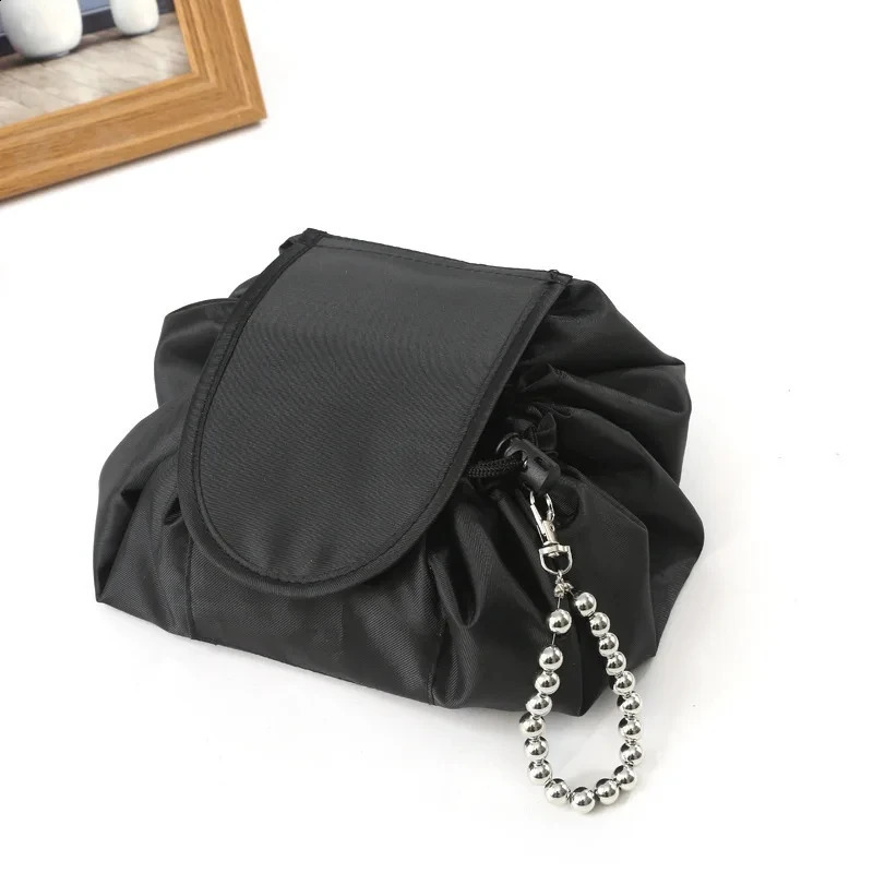 Women Drawstring Cosmetic Bag Organizer Travel Toiletry Storage Shoulder MakeUp Pouch Large Capacity Beauty Case Waterproof 240812