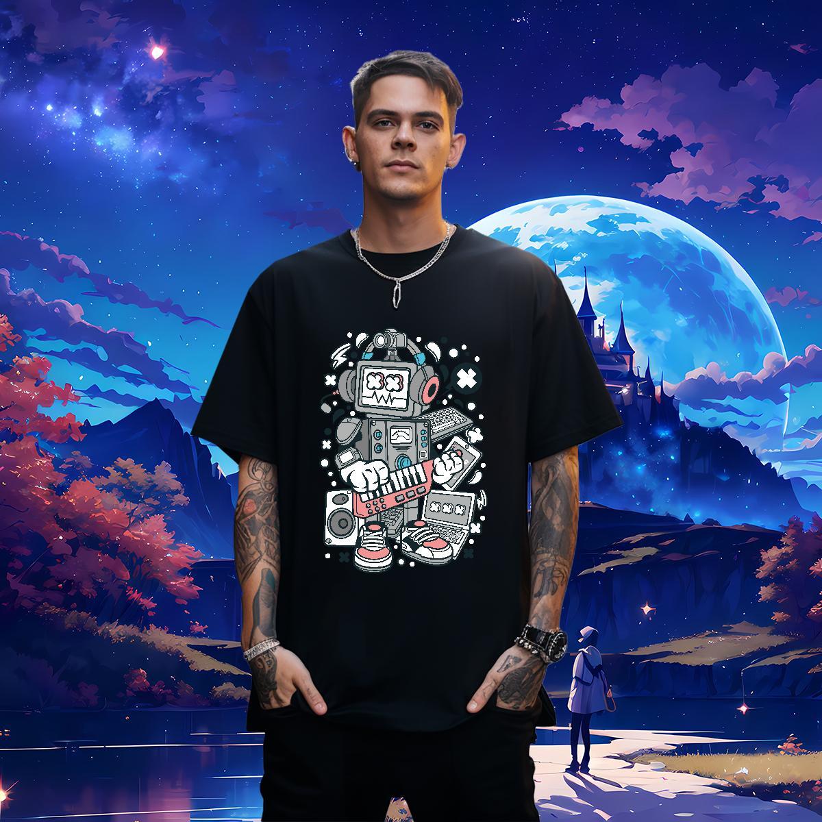 Popular Men Tshirts ET 100% Cotton 230g Outdoor Breathable Crew Neck T Shirts Men Black Oversized Designer Fashion Clothings