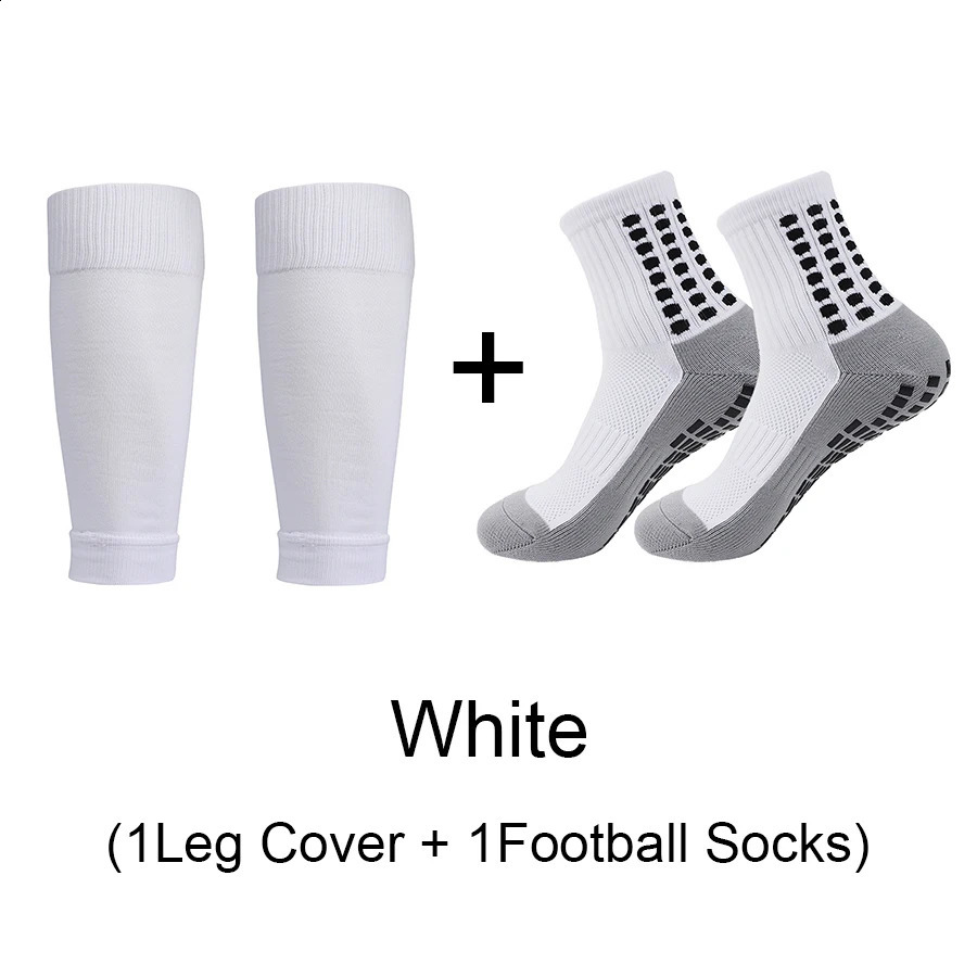 1 Set of High Quality Football Leg Cover Anti Slip Socks Shin Guards Soccer Tennis Basketball Sports 240805