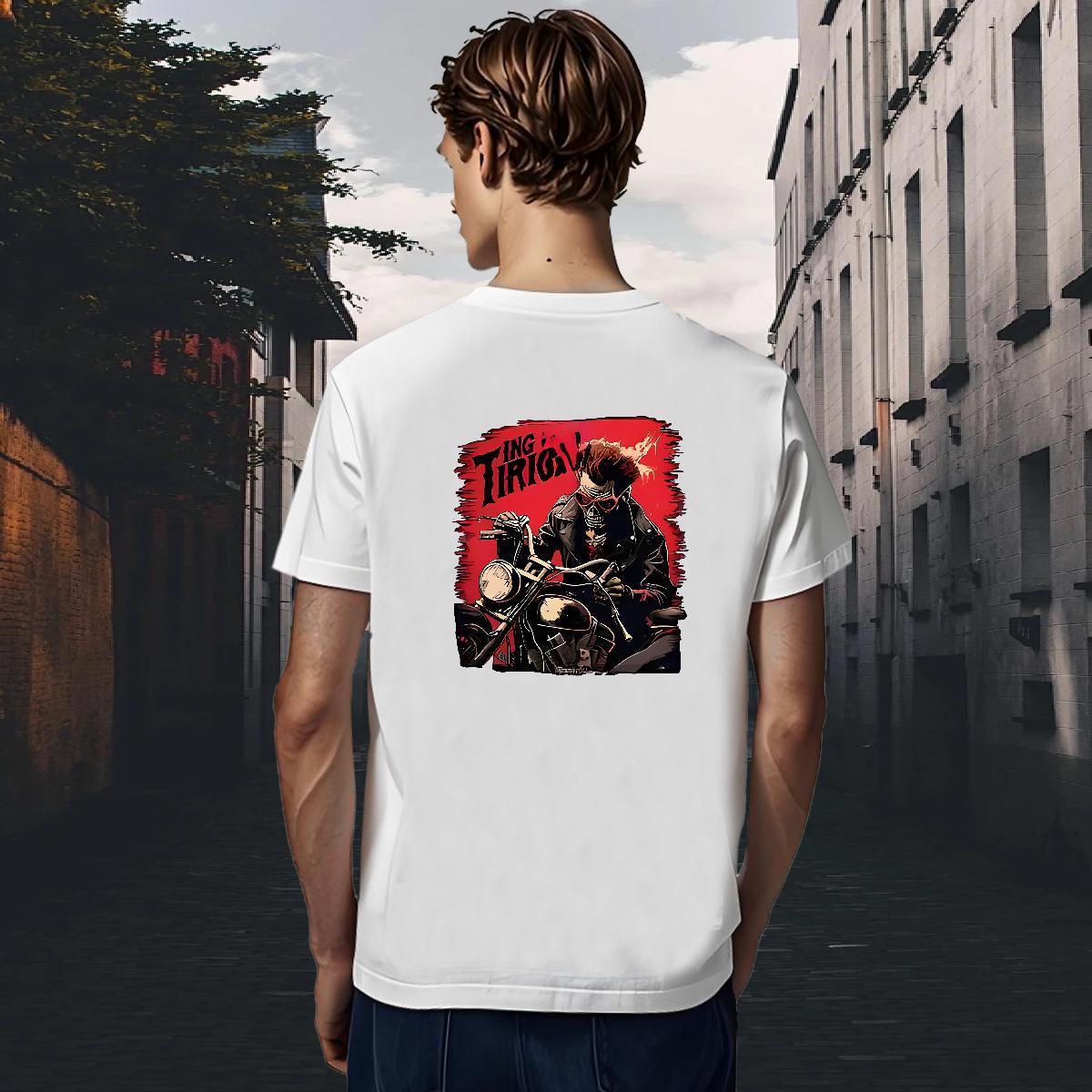 New Designer T Shirt For Man Motorcycle Tops Tees 230g 100% Cotton Casual Beach Brand Oversized 4XL O Neck Short Sleeves Couples T Shirts